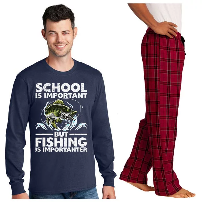 Funny Fishing Fish Saying Bass Fisherman Long Sleeve Pajama Set