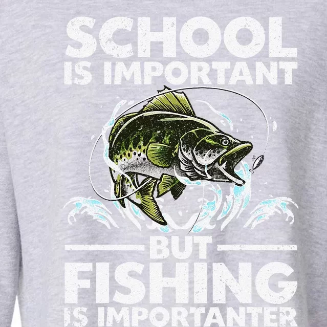 Funny Fishing Fish Saying Bass Fisherman Cropped Pullover Crew