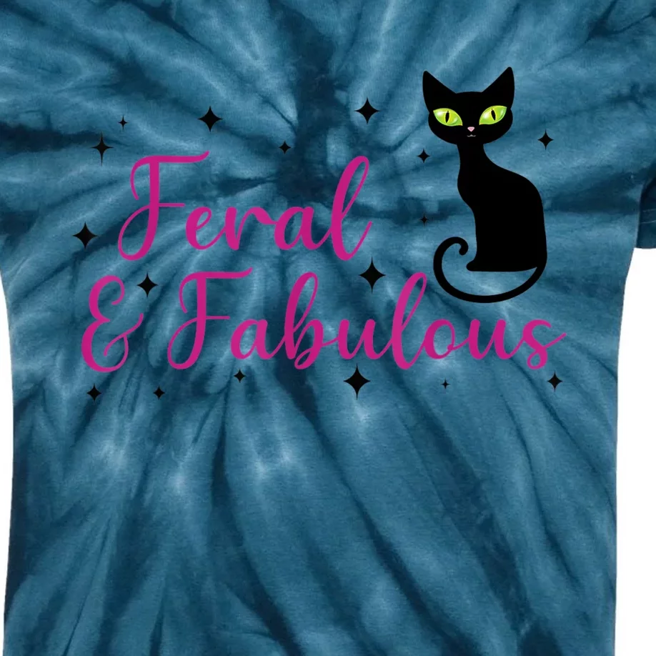 Feral & Fabulous Funny Kids Tie-Dye T-Shirt