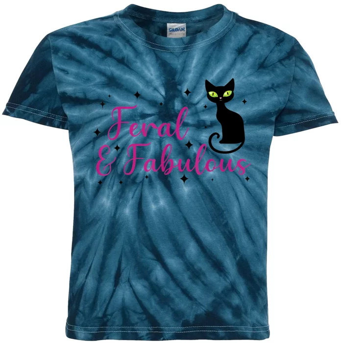 Feral & Fabulous Funny Kids Tie-Dye T-Shirt