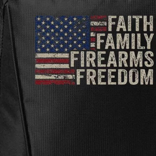 Faith Family Firearms & Freedom American Flag Pro God Guns City Backpack