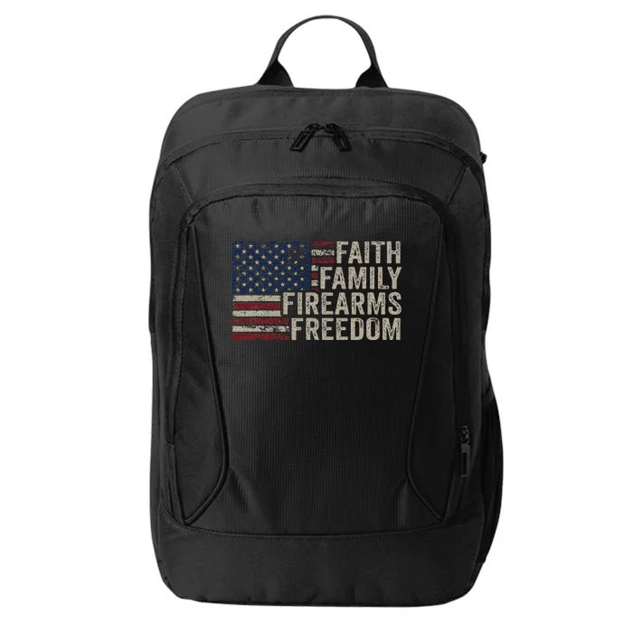 Faith Family Firearms & Freedom American Flag Pro God Guns City Backpack