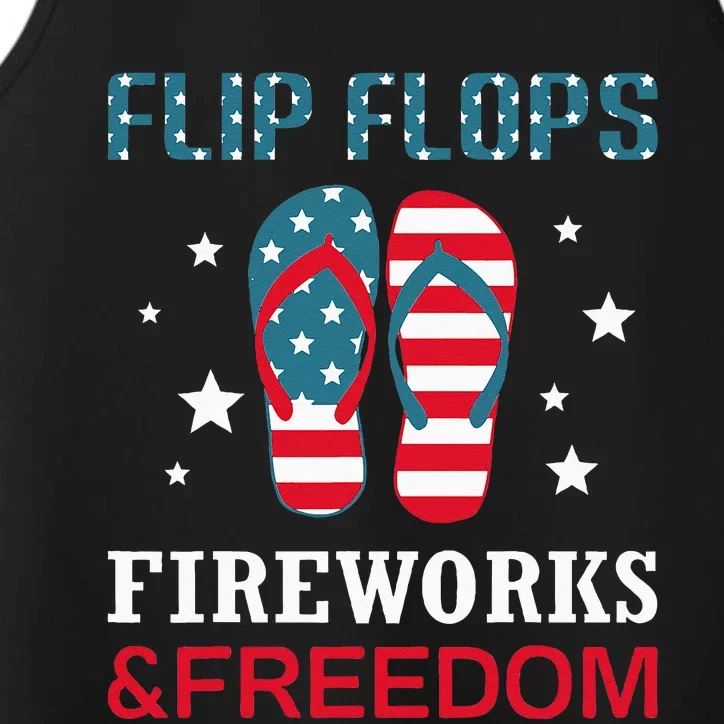 Flip Flops Fireworks And Freedom 4th Of July Performance Tank