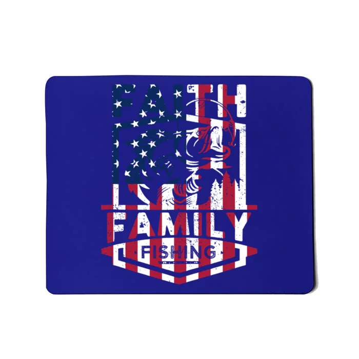 Faith Family Fishing Quotes American Flag Cool Gift Mousepad