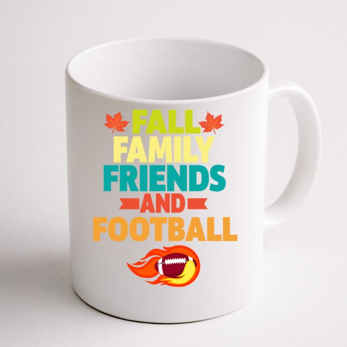 Fall Family Friends And Football Thankful Autumn Gift Front & Back Coffee Mug