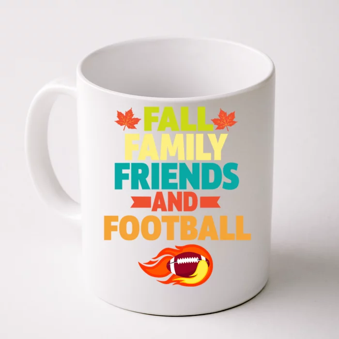 Fall Family Friends And Football Thankful Autumn Gift Front & Back Coffee Mug