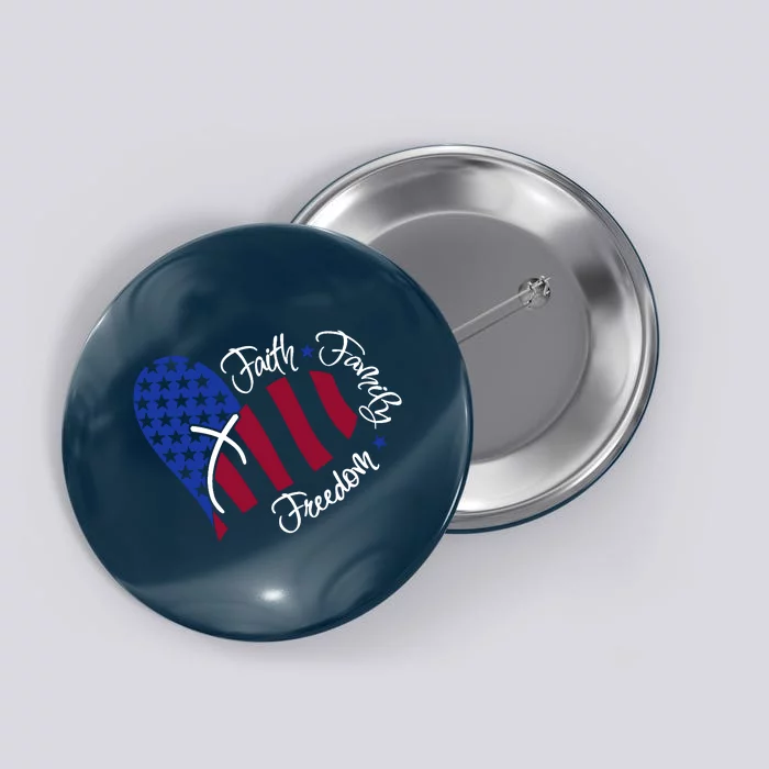 Faith Family Freedom USA Heart Button