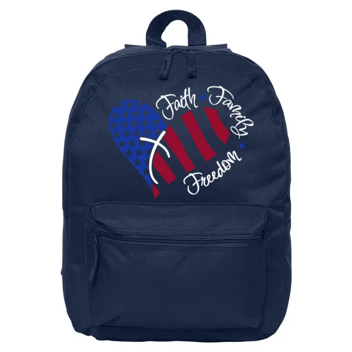 Faith Family Freedom USA Heart 16 in Basic Backpack