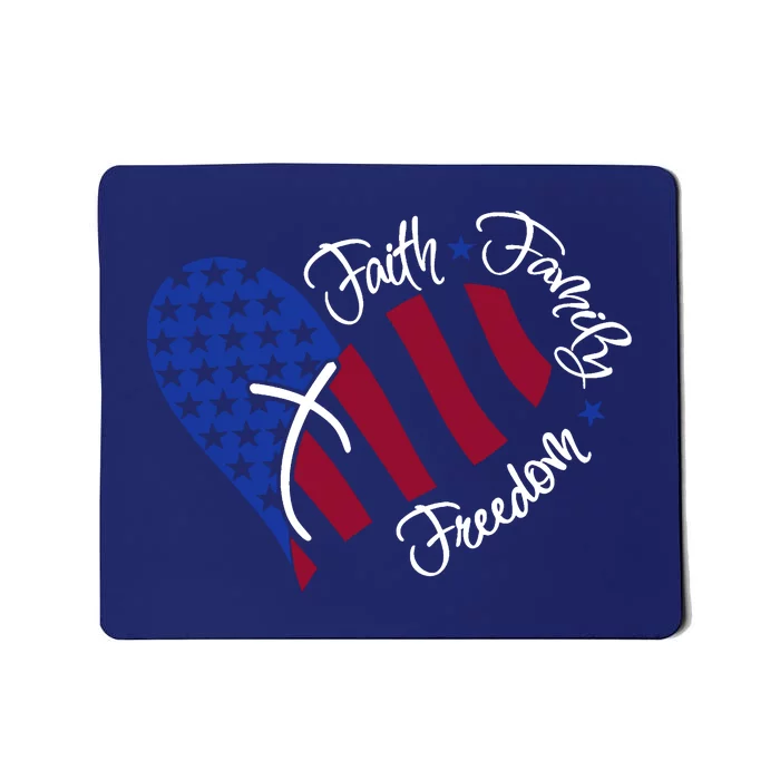 Faith Family Freedom USA Heart Mousepad