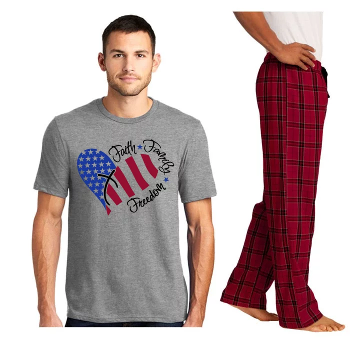 Faith Family Freedom USA Heart Pajama Set