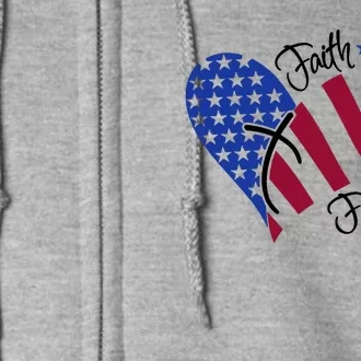 Faith Family Freedom USA Heart Full Zip Hoodie