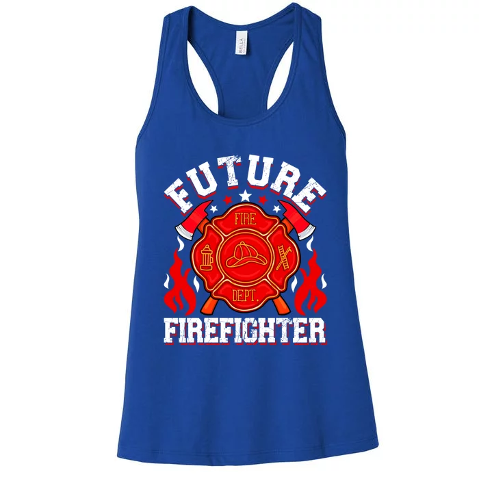 Future Firefighter Funny Fire Firetrucks Fire Rescuer Gift Women's Racerback Tank