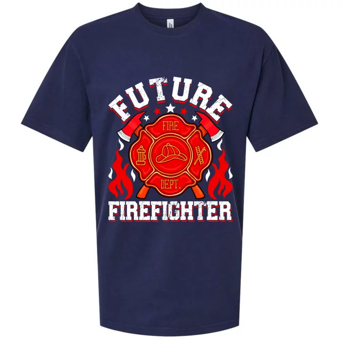 Future Firefighter Funny Fire Firetrucks Fire Rescuer Gift Sueded Cloud Jersey T-Shirt