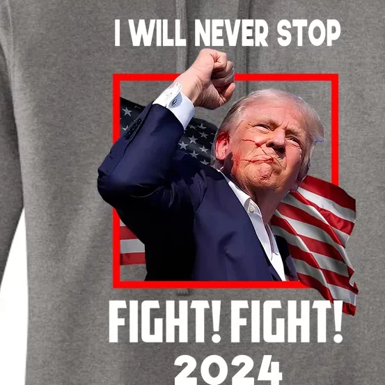 Fight Fighting Fighters Supporters Americans Donald Trump 2024 Women's Pullover Hoodie