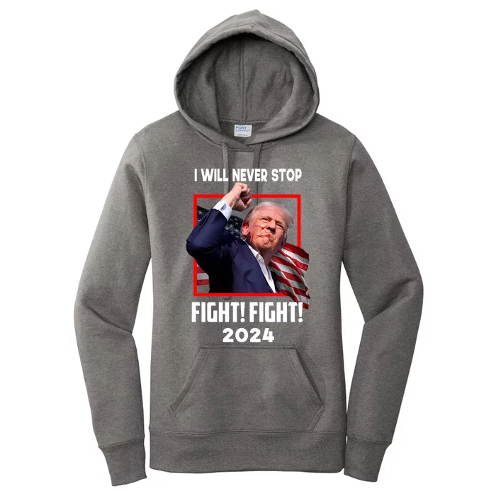 Fight Fighting Fighters Supporters Americans Donald Trump 2024 Women's Pullover Hoodie