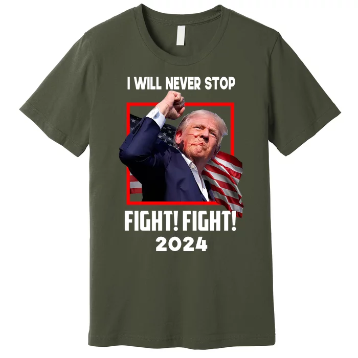 Fight Fighting Fighters Supporters Americans Donald Trump 2024 Premium T-Shirt