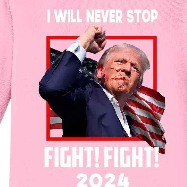 Fight Fighting Fighters Supporters Americans Donald Trump 2024 Baby Long Sleeve Bodysuit