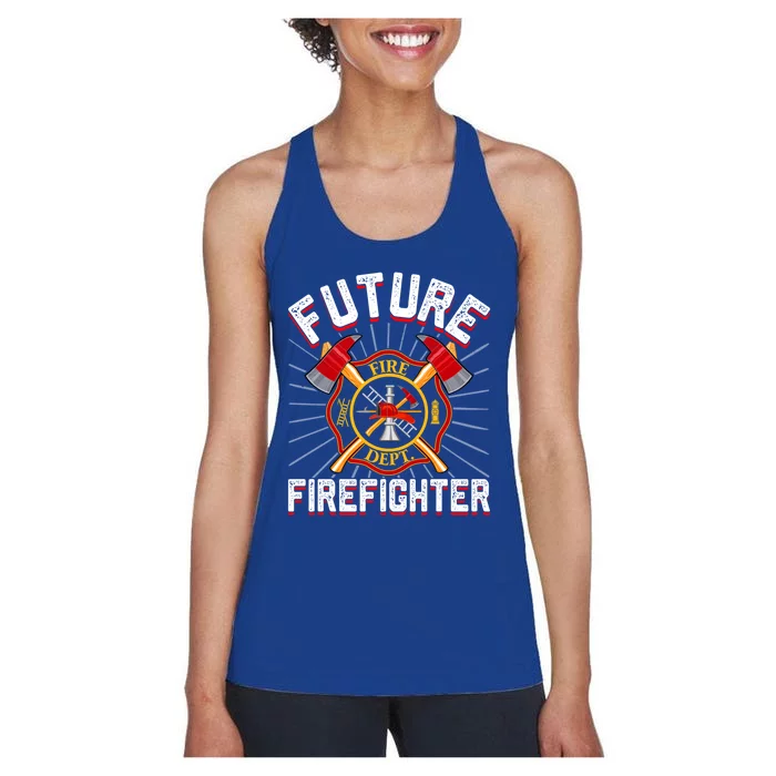 Future Firefighter Funny Firetrucks Fire Rescuer Fire Gift Women's Racerback Tank