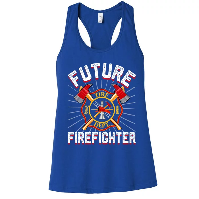 Future Firefighter Funny Firetrucks Fire Rescuer Fire Gift Women's Racerback Tank