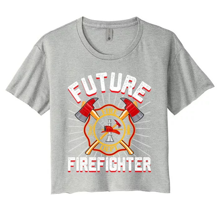 Future Firefighter Funny Firetrucks Fire Rescuer Fire Gift Women's Crop Top Tee