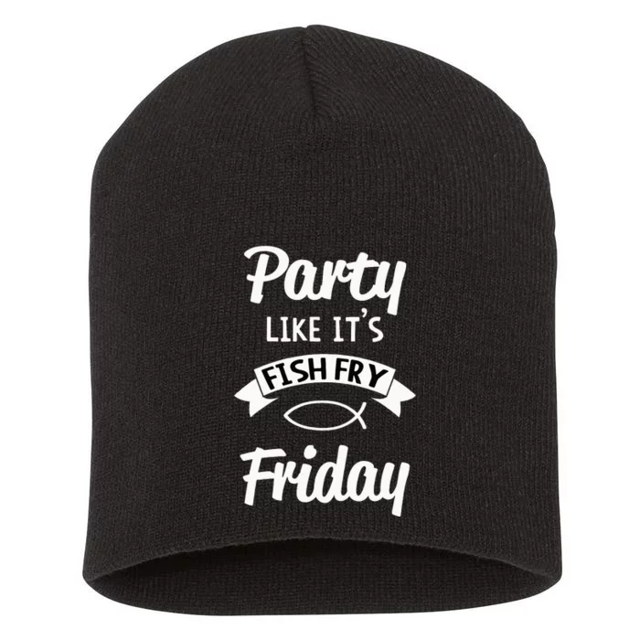 Friday Fish Fry Lent funny easter day rabbit Short Acrylic Beanie