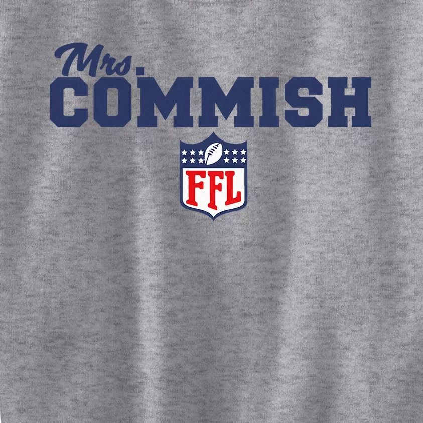 Female Fantasy Football Commish Mrs. Commish Kids Sweatshirt