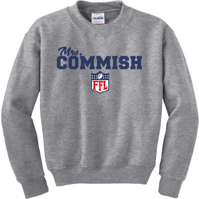 Female Fantasy Football Commish Mrs. Commish Kids Sweatshirt