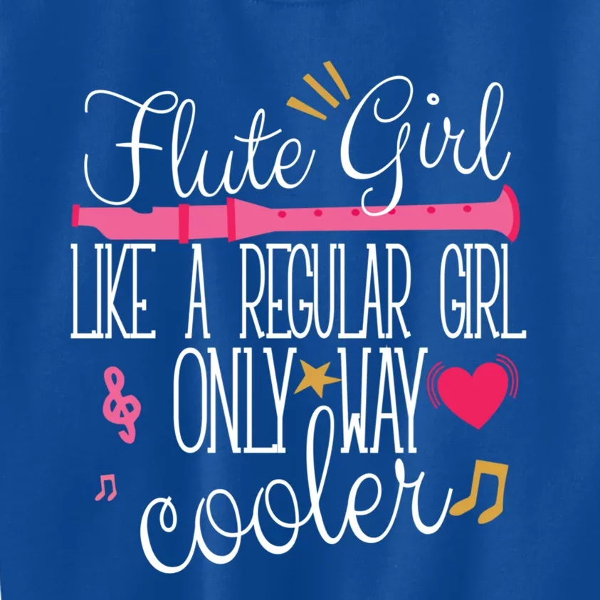 Flute Flutist Funny Player Music Orchestra Recital Gift Kids Sweatshirt