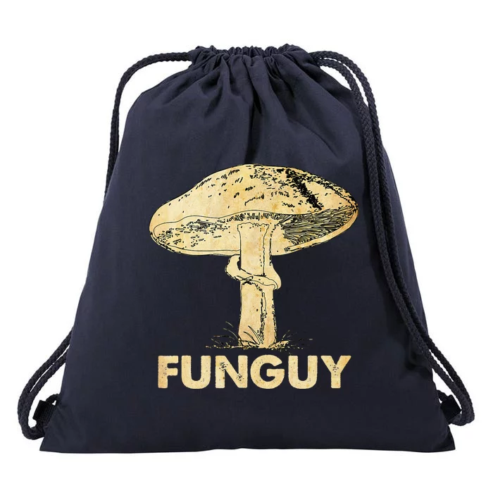 Funguy Funny Fungi Fungus Mushroom Funny Guy Vintage Drawstring Bag