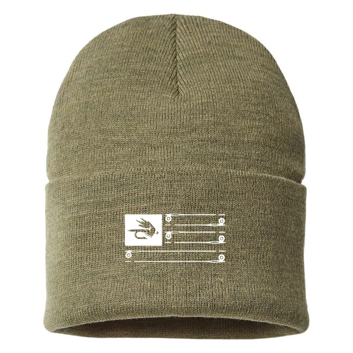 Fly Fishing Flag Sustainable Knit Beanie