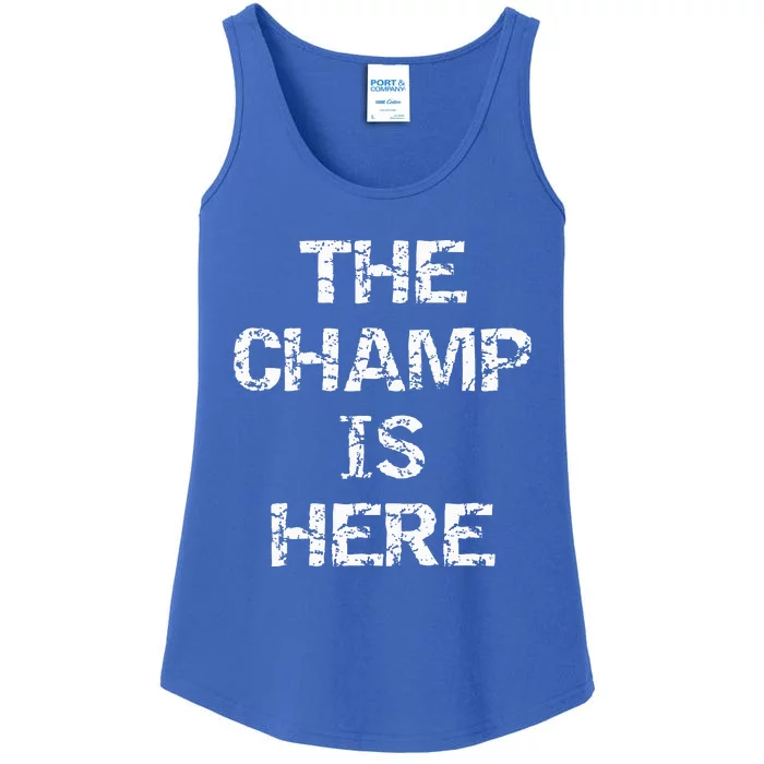 Funny Fantasy Football Championship Trophy The Champ Is Here Ladies Essential Tank