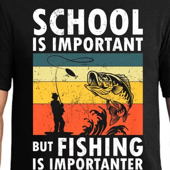 Funny Fishing Fisherman Lover School Is Important But Fishing Is Importanter Pajama Set