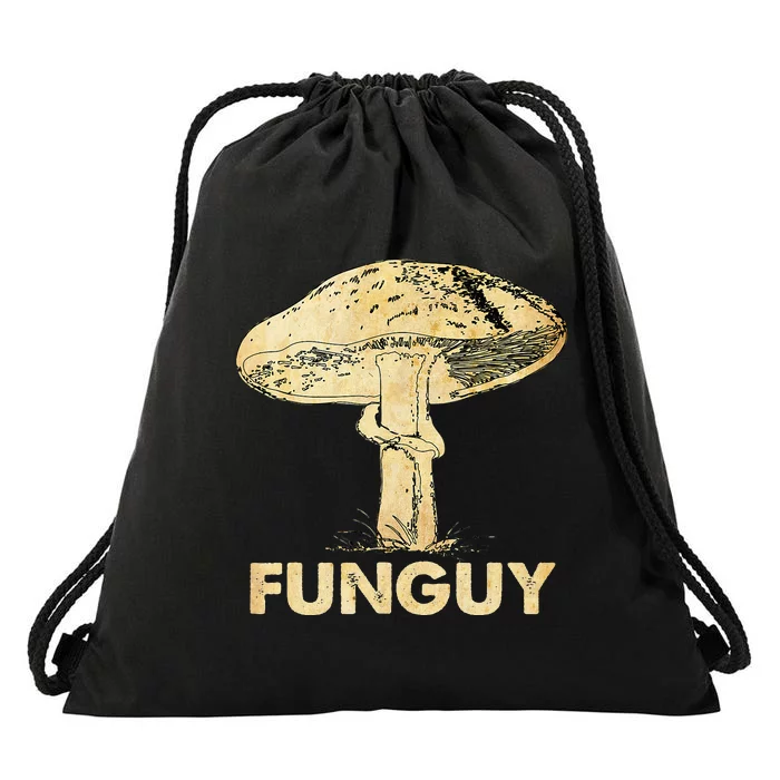 Funguy Funny Fungi Fungus Mushroom Funny Guy Vintage Drawstring Bag