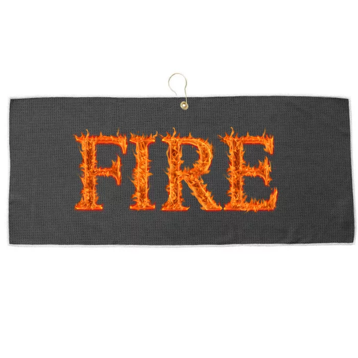 Flaming Fire Large Microfiber Waffle Golf Towel