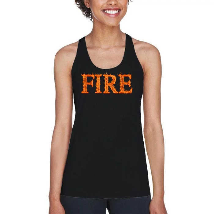 Flaming Fire Women's Racerback Tank