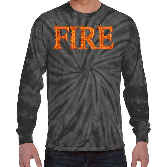 Flaming Fire Tie-Dye Long Sleeve Shirt