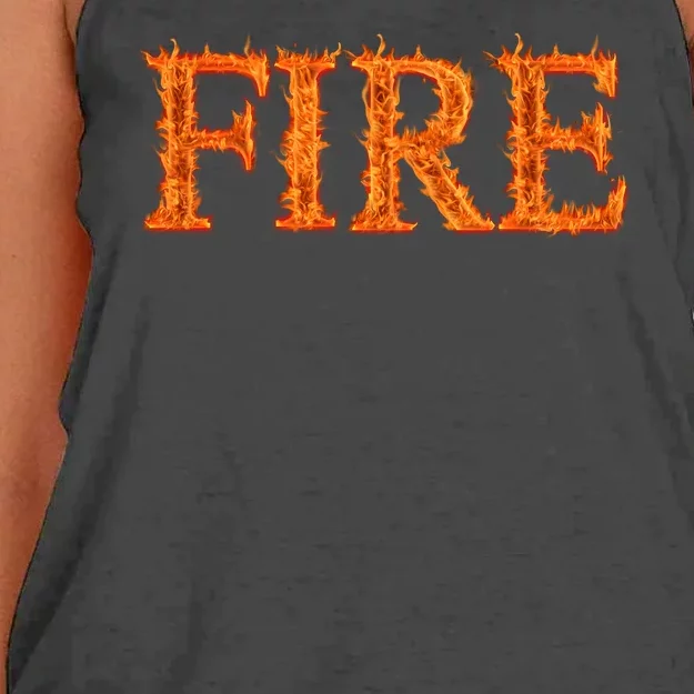 Flaming Fire Women's Knotted Racerback Tank