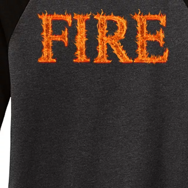 Flaming Fire Women's Tri-Blend 3/4-Sleeve Raglan Shirt