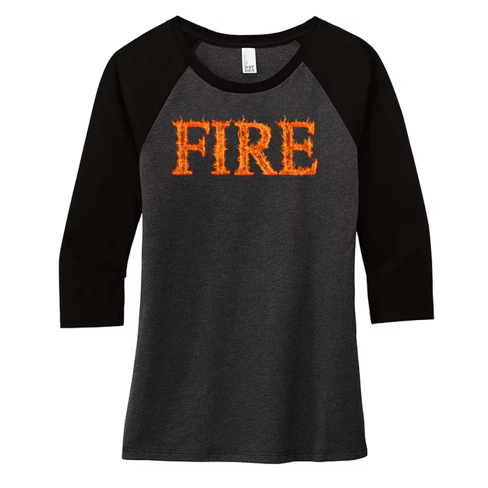 Flaming Fire Women's Tri-Blend 3/4-Sleeve Raglan Shirt