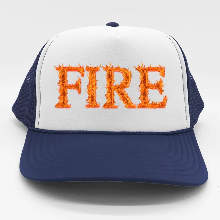 Flaming Fire Trucker Hat