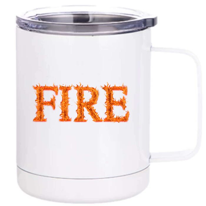 Flaming Fire Front & Back 12oz Stainless Steel Tumbler Cup