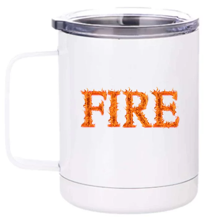 Flaming Fire Front & Back 12oz Stainless Steel Tumbler Cup