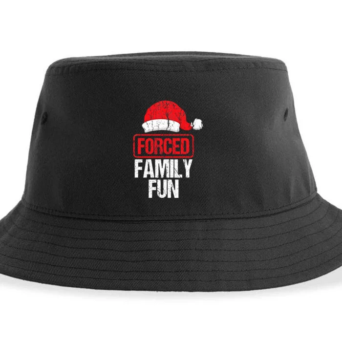 Forced Family Fun Winter Holidays Funny Christmas Gift Sustainable Bucket Hat