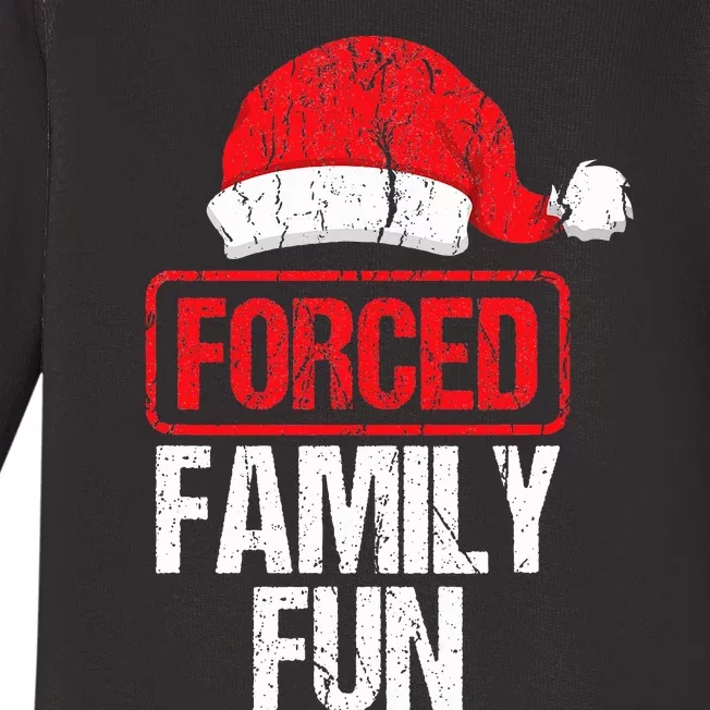 Forced Family Fun Winter Holidays Funny Christmas Gift Baby Long Sleeve Bodysuit