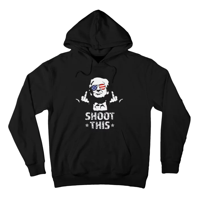 Fight Fight Fight Trump 2024 American Flag Shoot This Hoodie