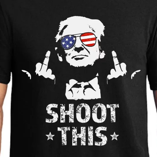 Fight Fight Fight Trump 2024 American Flag Shoot This Pajama Set