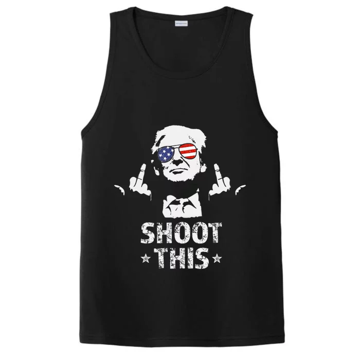 Fight Fight Fight Trump 2024 American Flag Shoot This Performance Tank