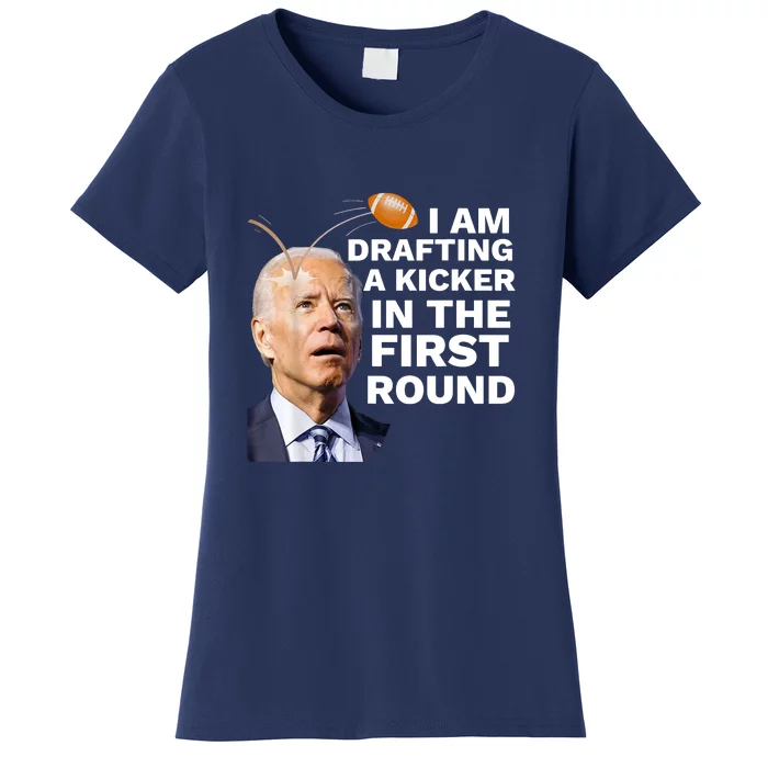 Funny Fantasy Football Confused Drafting Kicker Draft Party Gift Women's T-Shirt