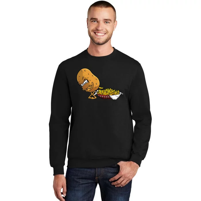 Funny French Fries Designs For  Potato Food Eaters Tall Sweatshirt