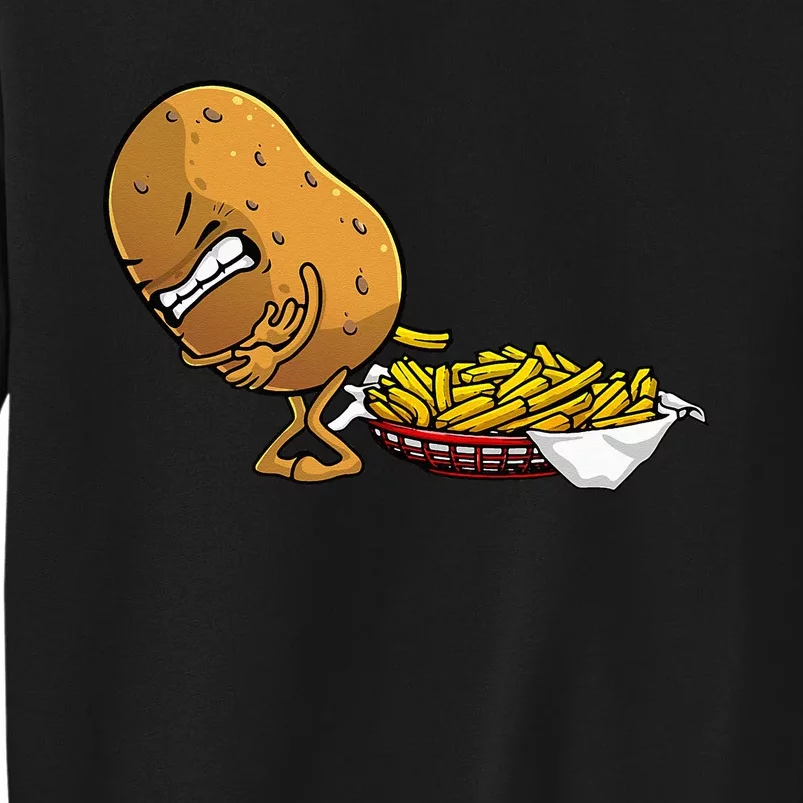 Funny French Fries Designs For  Potato Food Eaters Tall Sweatshirt